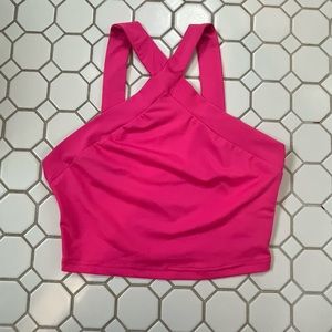 SHEIN Pink Cross-front Top